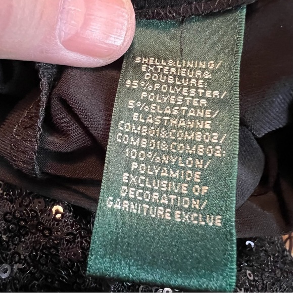 NWT Lauren Ralph Lauren Women Plus Black Sequin Formal Dress Sleeveless Size 18W - Picture 7 of 10